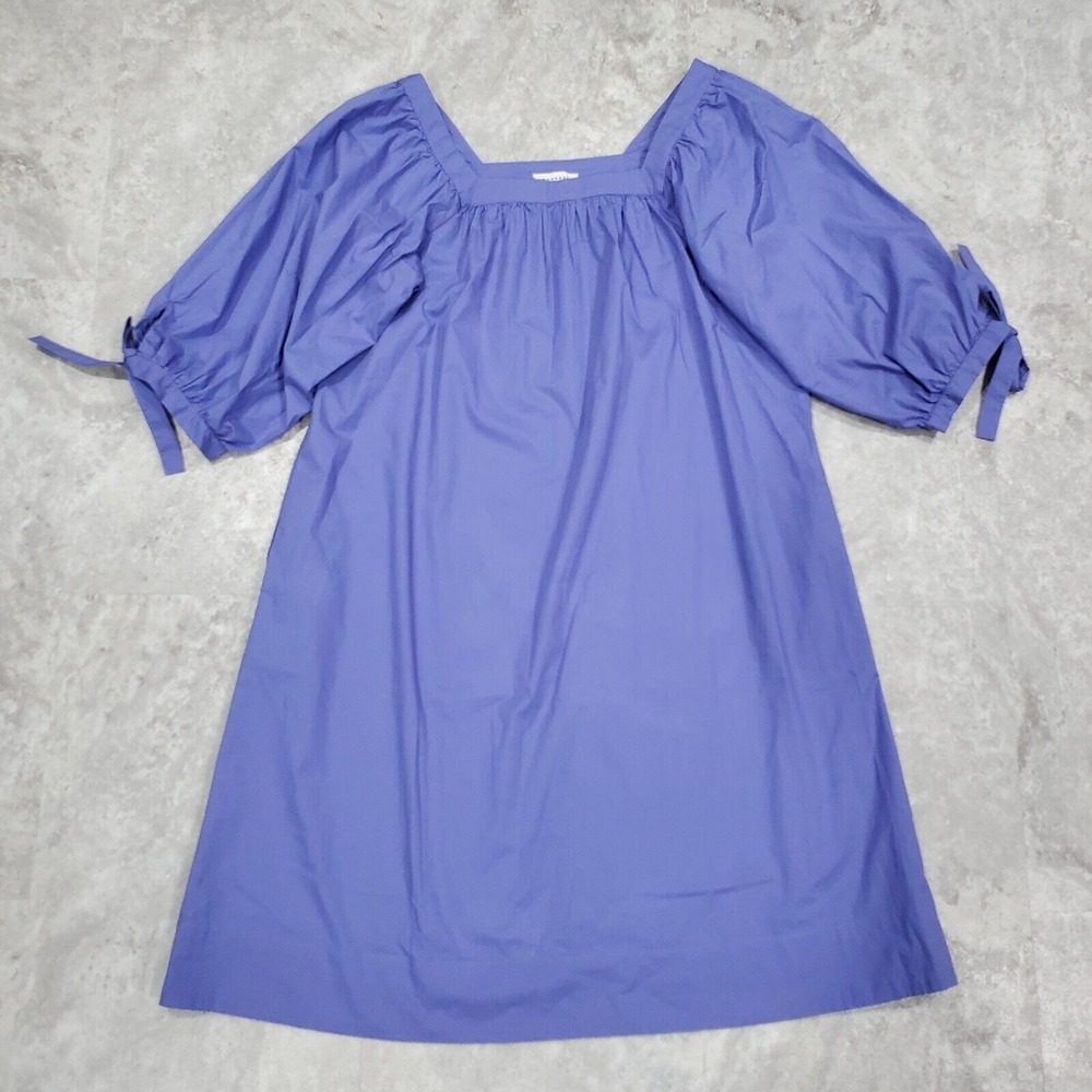 Rosso35 Trapeze Square Neck Midi 3/4 Sleeve A Line Smock Dress Purple Size 42